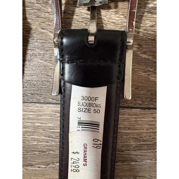 NEW MENS PLUS SIZE LEATHER BELTS SIZE 50 3 PCS. BROWN-BLACK REVERSIBLE READ!! - Picture 5 of 10